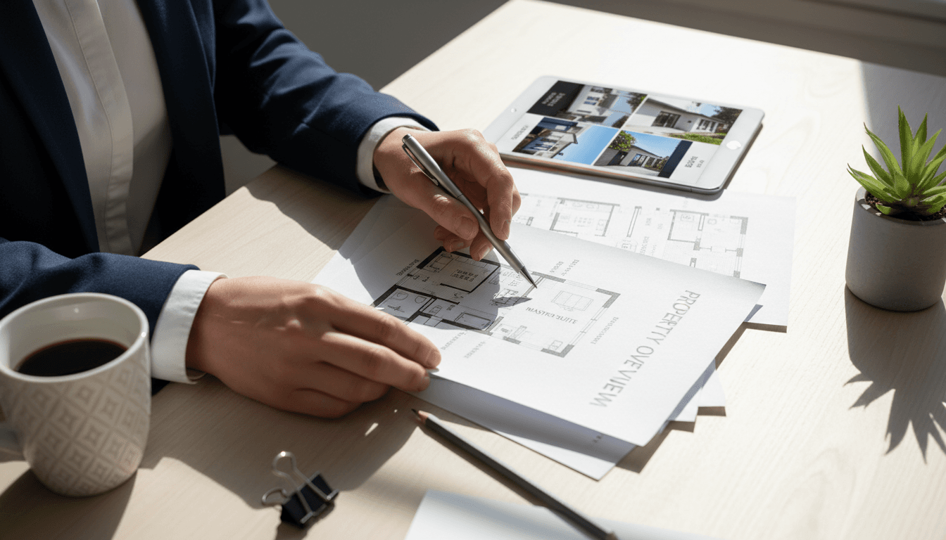 Professional reviewing property details